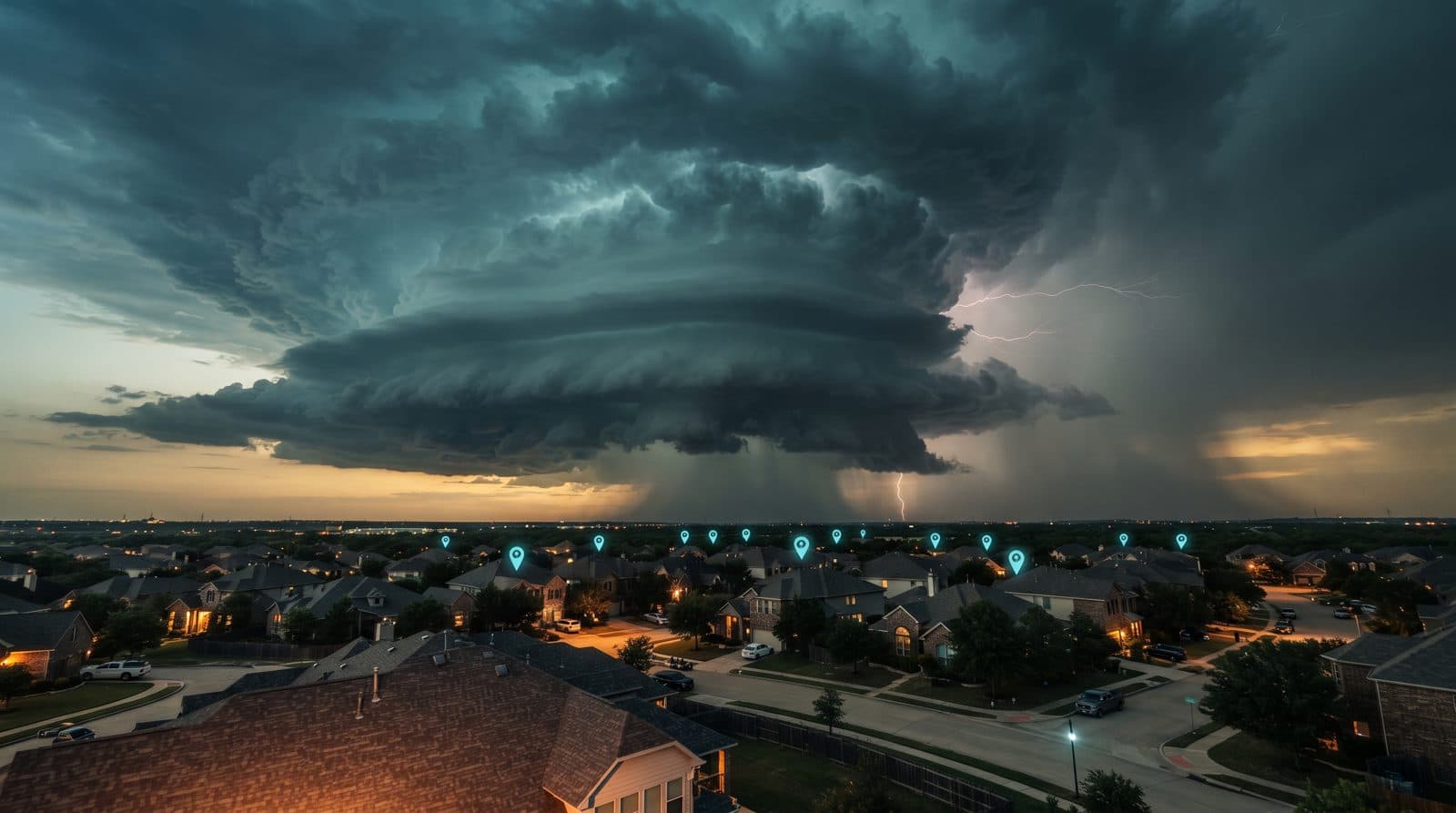 AcerOS Storm Tracker — storm history and Roof Score